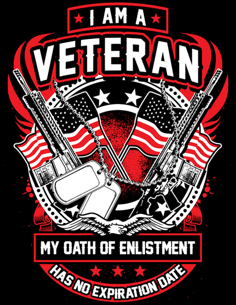 T-shirt - I Am A Veteran - Flag & Guns