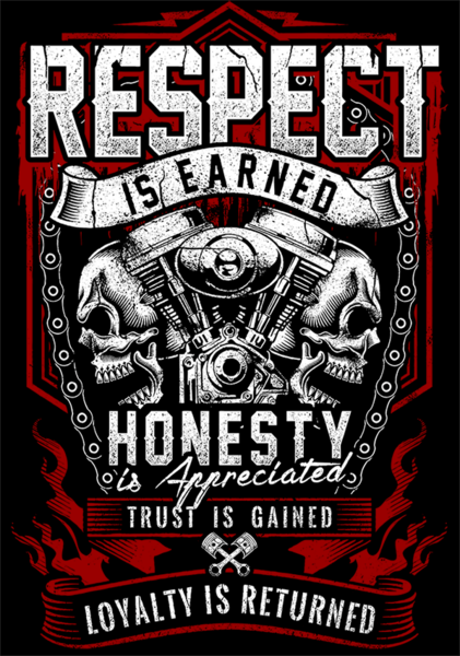T-shirt - Respect Is Earned Skull & Engine