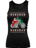 Ugly Christmas T-shirt Biker Santa (Ladies)