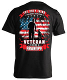 One Thing I Love More Than Being A Veteran Is Being A Grandpa T-shirt (Back Print)