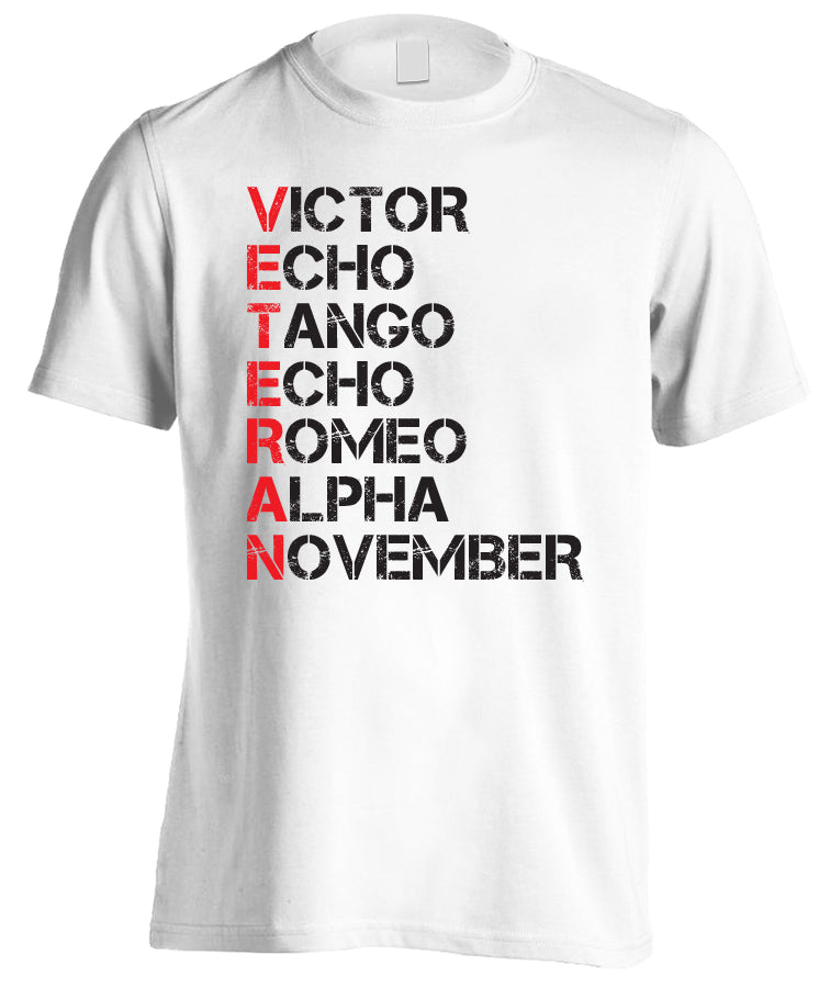 Veteran Military Alphabet T-shirt