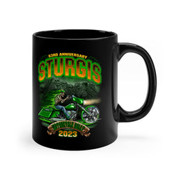 2023 Sturgis Motorcycle Rally Green Skeleton Black Ceramic Mug -  11oz