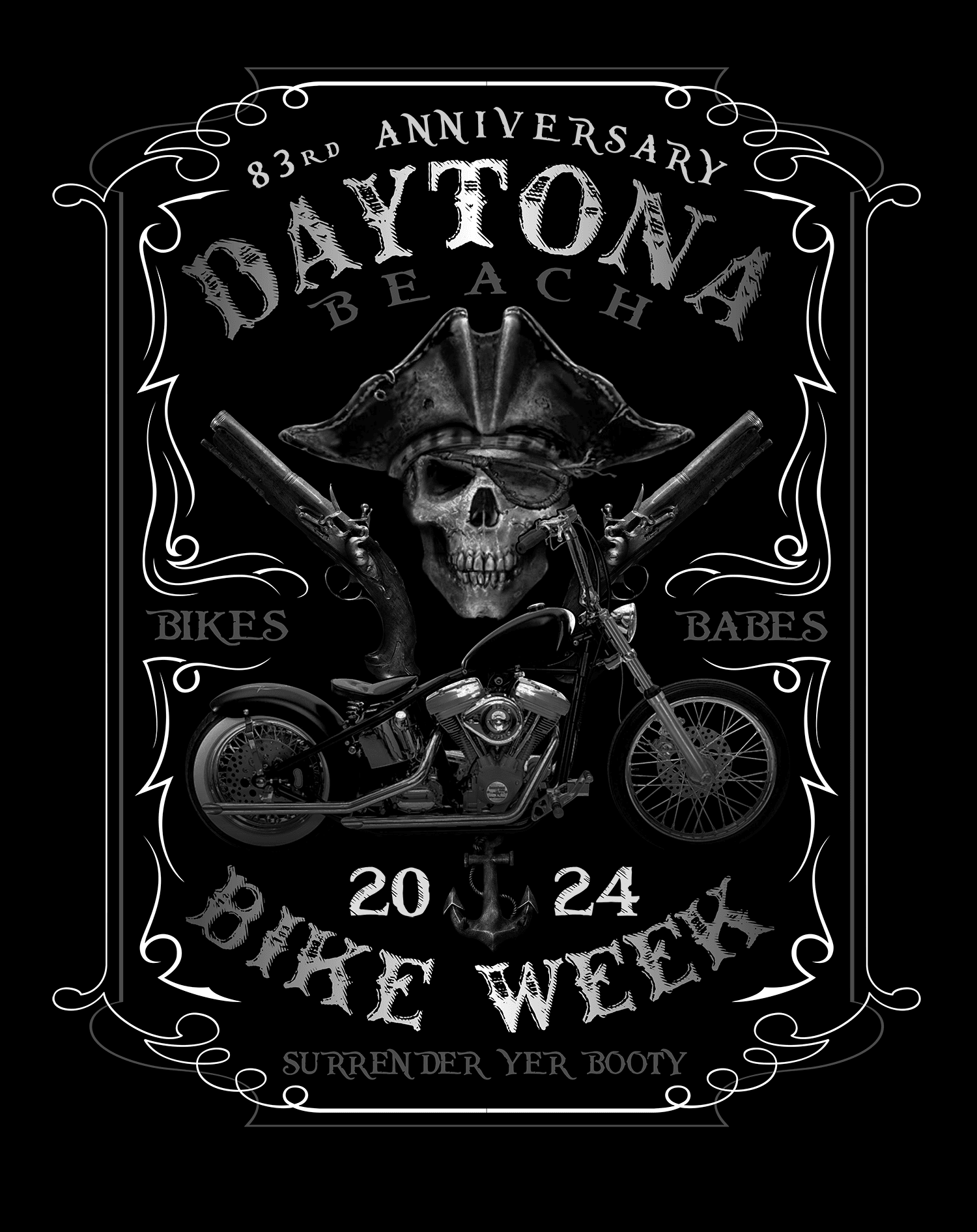 2024 Daytona Bike Week Pirate Skull - 83rd Anniversary
