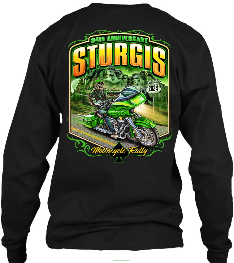 2024 Sturgis Motorcycle Rally Green Skeleton Rider - 84th Anniversary