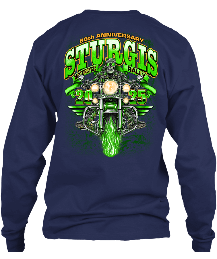 2025 Sturgis Motorcycle Rally Green Skeleton Rider - 85th Anniversary