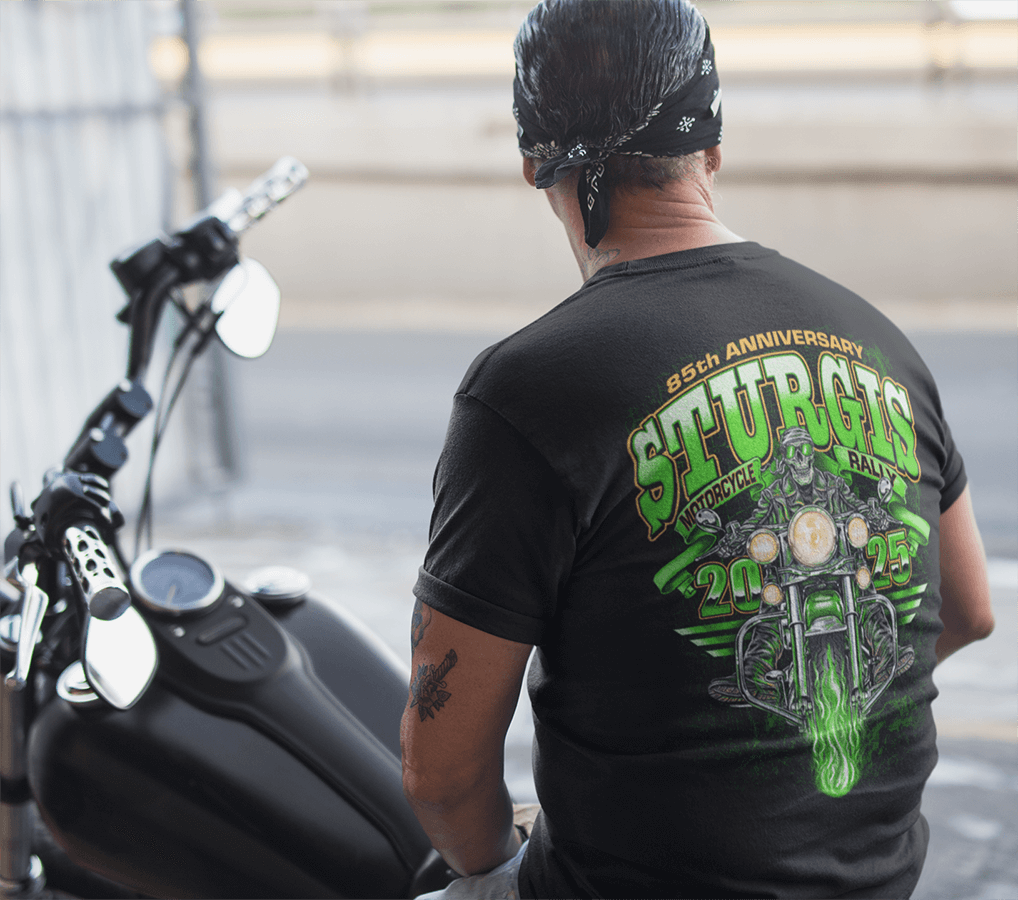 2025 Sturgis Motorcycle Rally Green Skeleton Rider - 85th Anniversary