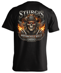 2026 Sturgis Motorcycle Rally Cowboy Skull - 86th Anniversary