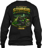 2026 Sturgis Motorcycle Rally Green Skeleton Rider - 86th Anniversary