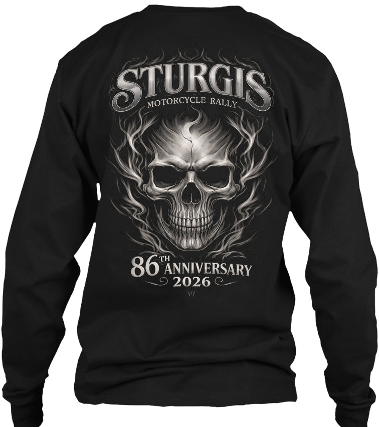 2026 Sturgis Motorcycle Rally Smokey Skull T-shirt - 86th Anniversary