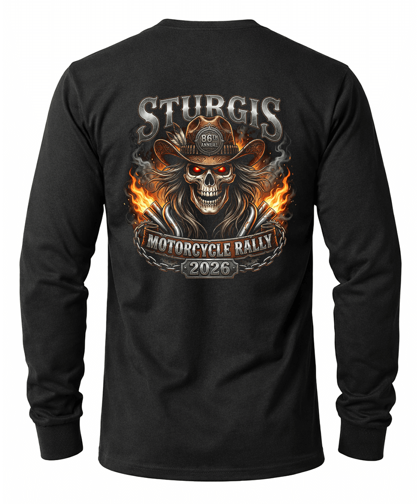 2026 Sturgis Motorcycle Rally Cowboy Skull - 86th Anniversary