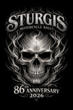 2026 Sturgis Motorcycle Rally Smokey Skull T-shirt - 86th Anniversary
