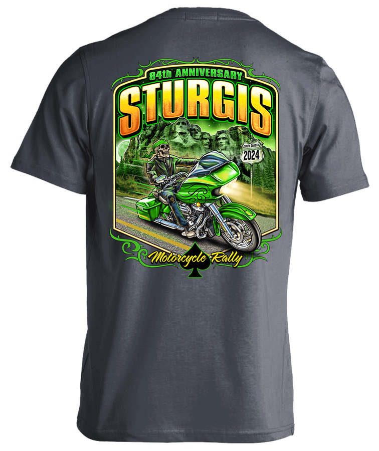 2024 Sturgis Motorcycle Rally Green Skeleton Rider - 84th Anniversary
