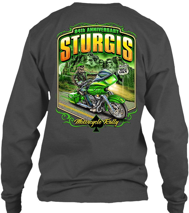 2024 Sturgis Motorcycle Rally Green Skeleton Rider - 84th Anniversary