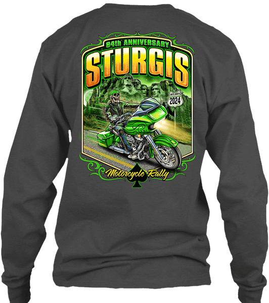 2025 Sturgis Motorcycle Rally Green Skeleton Rider 84th Anniversary