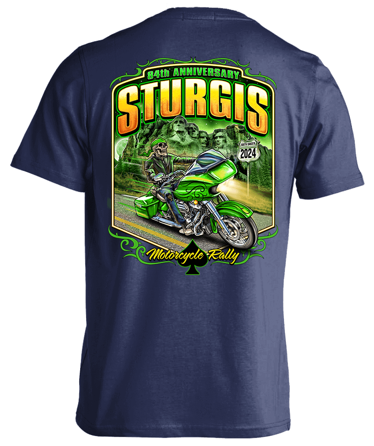 2024 Sturgis Motorcycle Rally Green Skeleton Rider - 84th Anniversary