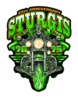 2025 Sturgis Rally Green Skeleton Rider Decals