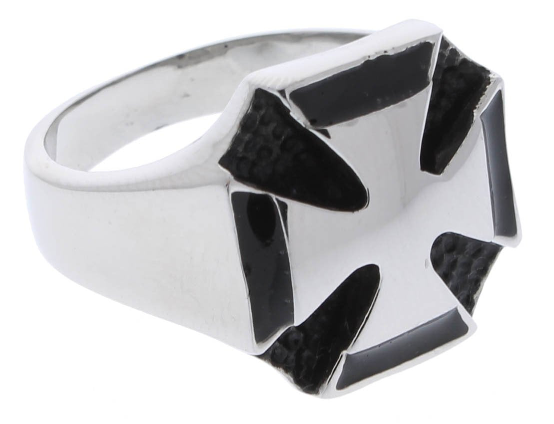 Stainless Steel Double Maltese Cross Ring