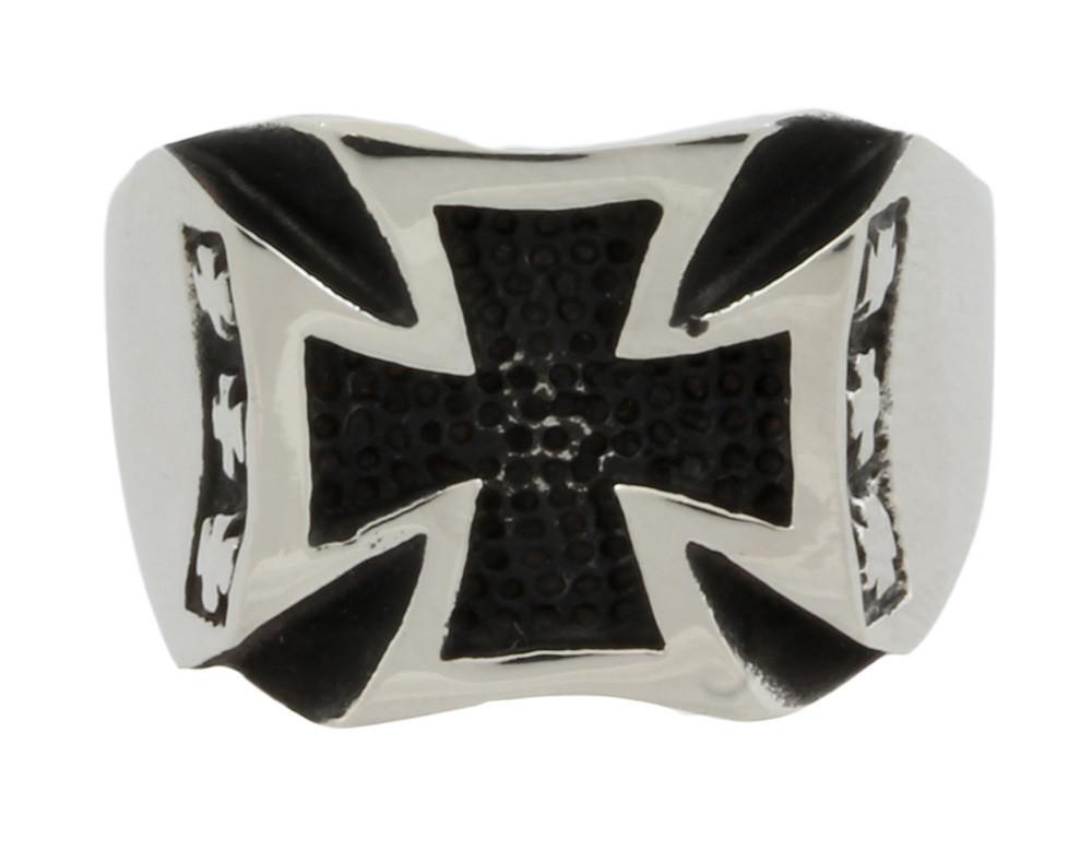 Stainless Steel Curved Iron Cross Ring
