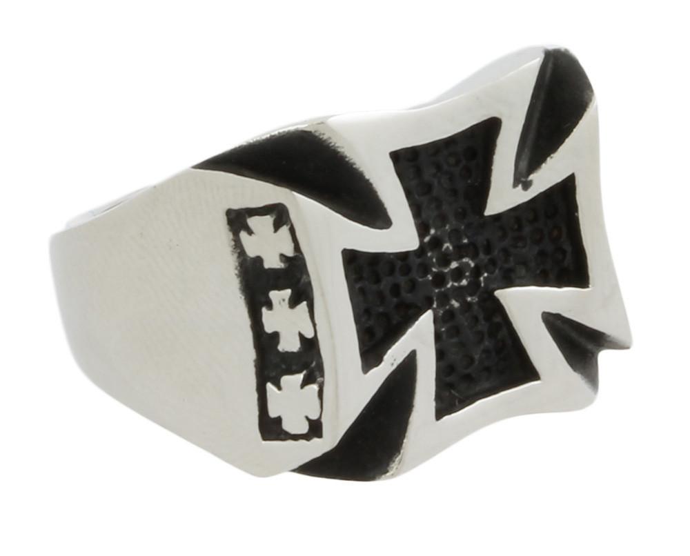 Stainless Steel Curved Iron Cross Ring