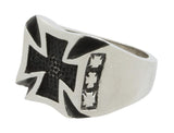 Stainless Steel Curved Iron Cross Ring