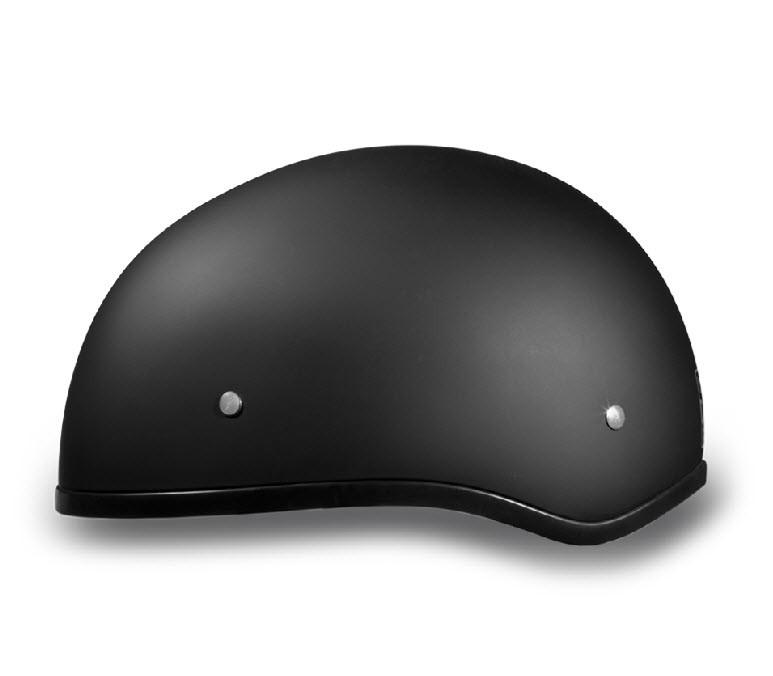 D.O.T. DAYTONA SKULL CAP W/O VISOR - DULL BLACK 1/2 SHELL HELMET