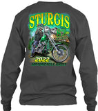 2022 Sturgis Motorcycle Rally Green Skeleton Rider 82nd Anniversary