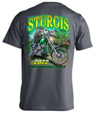2022 Sturgis Motorcycle Rally Green Skeleton Rider 82nd Anniversary