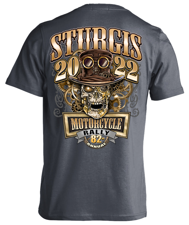 2022 Sturgis Motorcycle Rally Steampunk Skull - 82nd Anniversary T-shirt