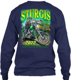 2022 Sturgis Motorcycle Rally Green Skeleton Rider 82nd Anniversary