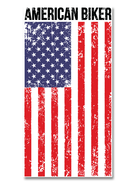 American Biker Flag Decal