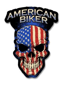 American Biker Skull Decal