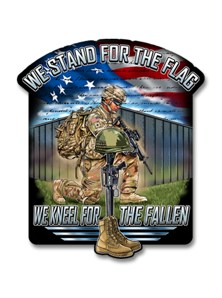 Stand For The Flag, Kneel For The Fallen Decal