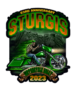 2023 Sturgis Rally Green Skeleton Rider 83rd Anniversary Decal