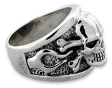 Sterling Silver Poison Skull with Fire Ring