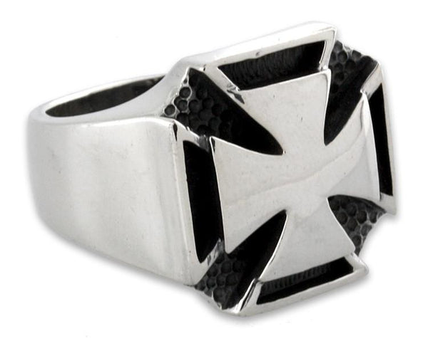 Sterling Silver Double Iron Cross Ring