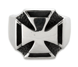 Sterling Silver Double Iron Cross Ring