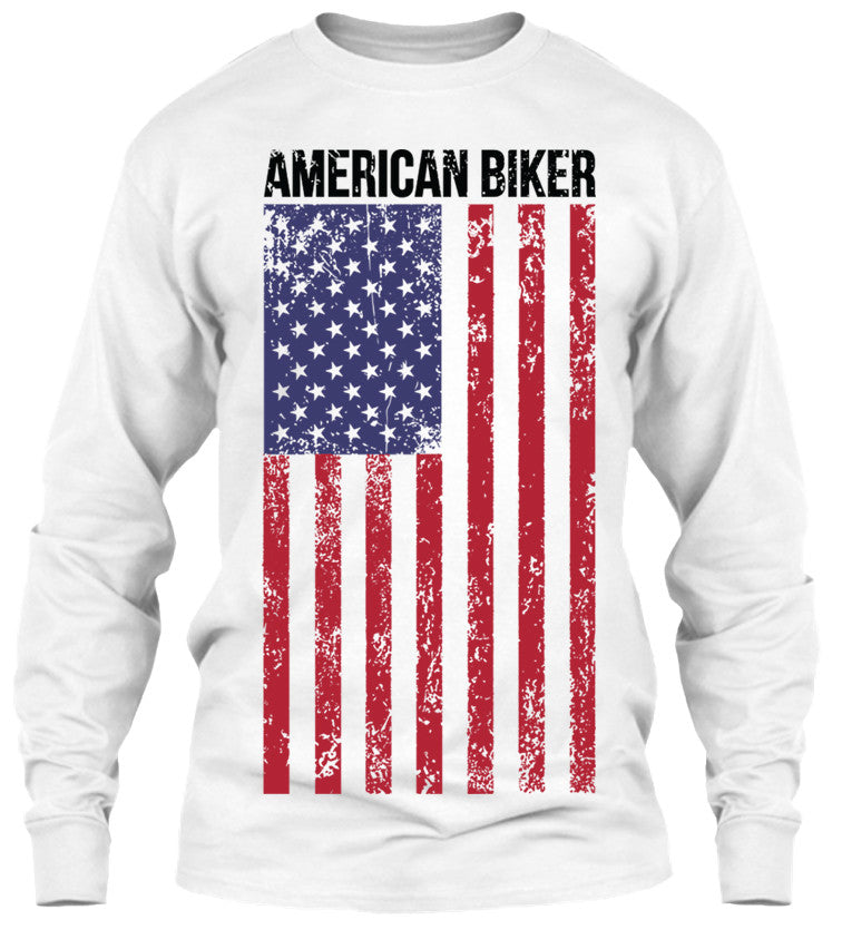 T-shirt - American Biker Flag (Front Print)