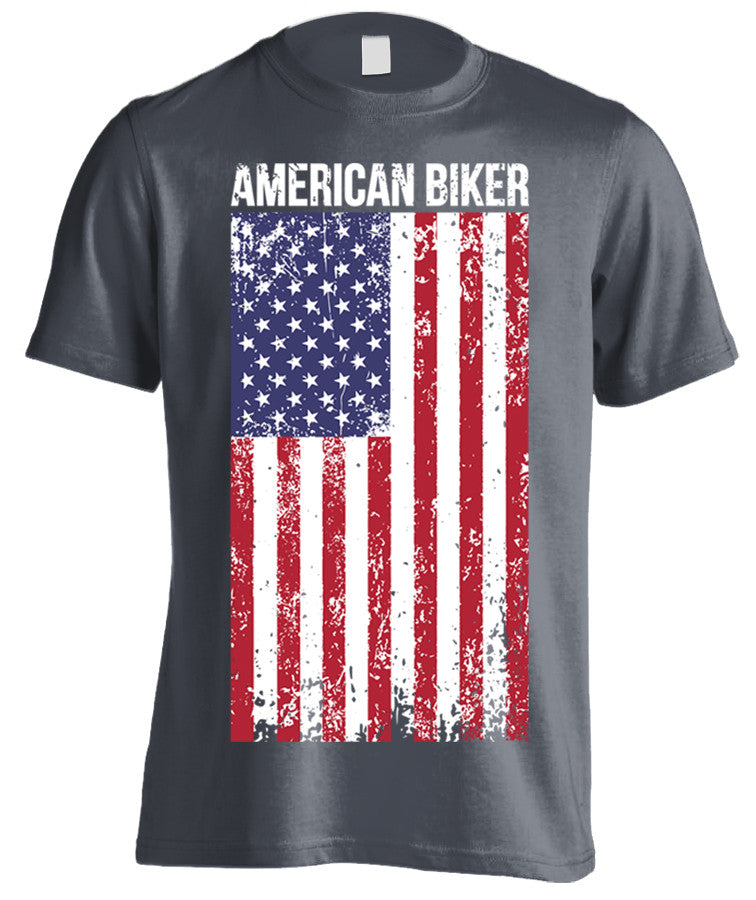 T-shirt - American Biker Flag (Front Print)