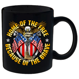 HOME OF THE FREE, BECAUSE OF THE BRAVE MUG