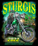 2022 Sturgis Motorcycle Rally Green Skeleton Rider 82nd Anniversary
