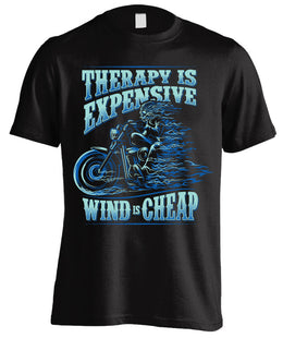 T-shirt - Therapy Is Expensive, Wind Is Cheap (Front Print)