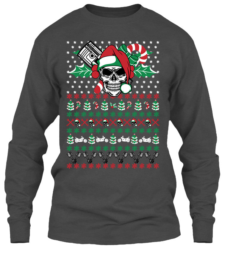 Ugly Christmas Skull Motorcycle