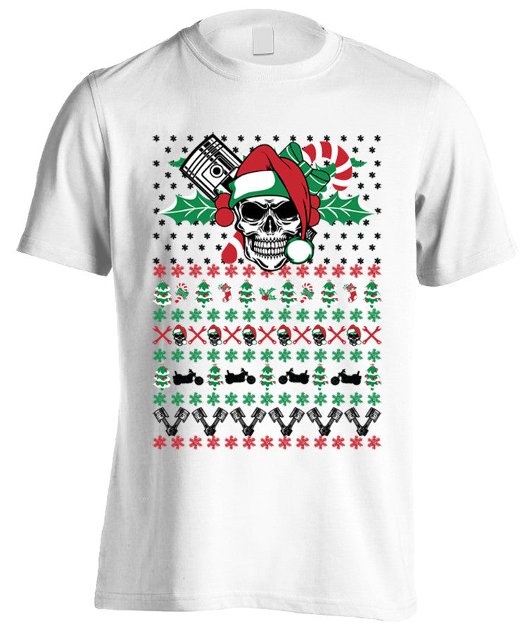 Ugly Christmas Skull Motorcycle