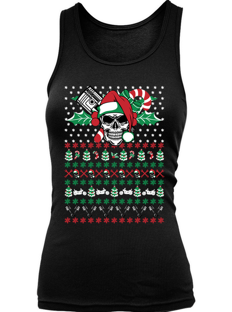 Ugly Christmas Skull Motorcycle (Ladies)