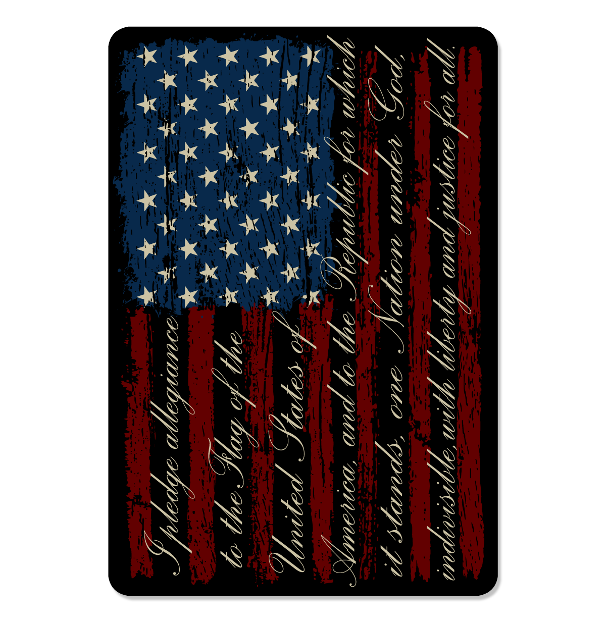 Pledge of Allegiance American Flag Decal