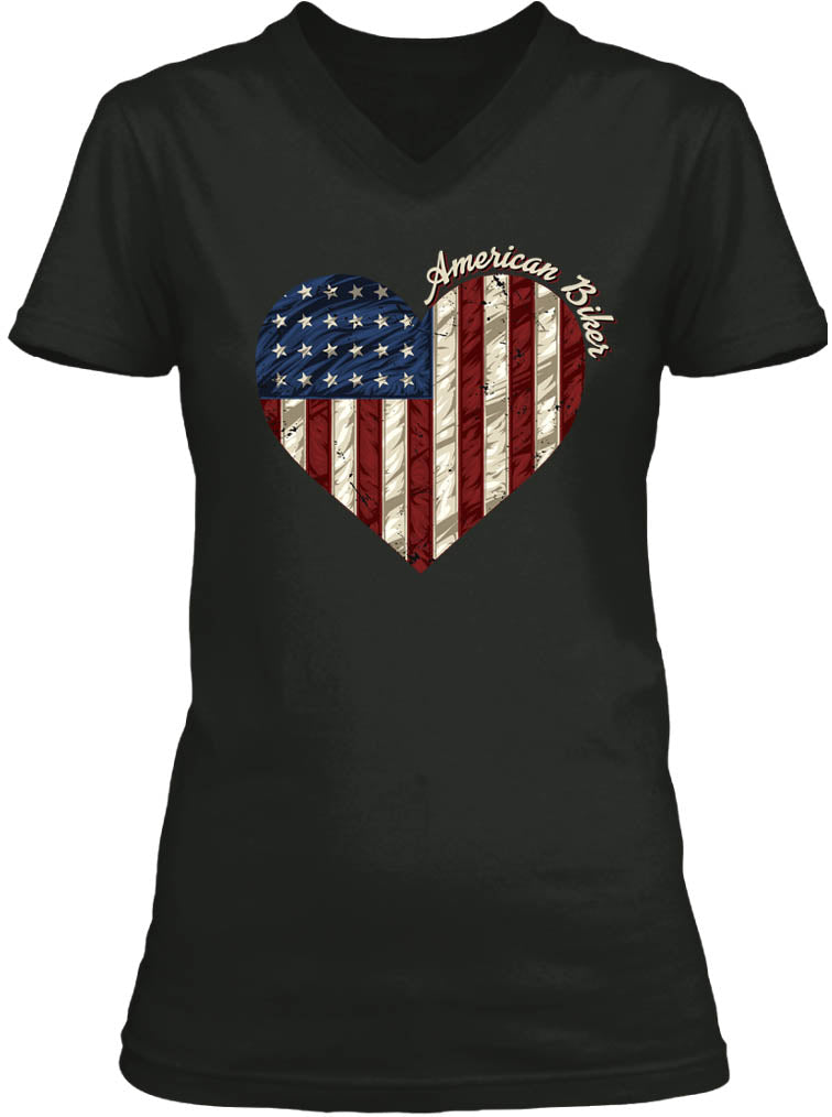 American Biker Flag & Heart (Ladies)