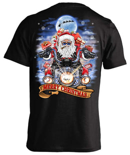 Biker Santa's Motorcycle Ugly Christmas T-shirt