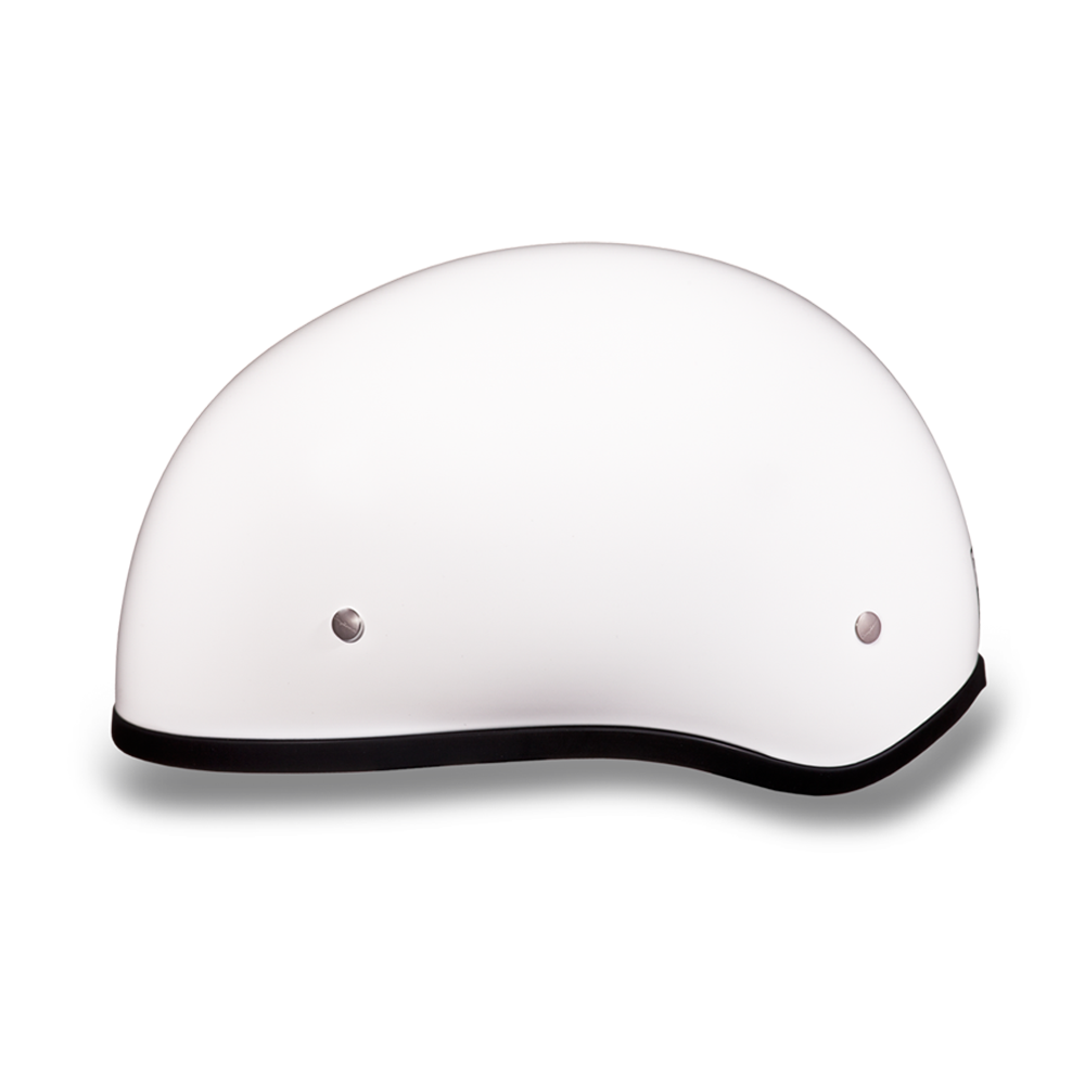 D.O.T. DAYTONA SKULL CAP W/O VISOR- HI GLOSS WHITE 1/2 SHELL HELMET