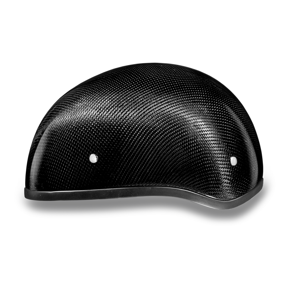 D.O.T. DAYTONA SKULL CAP W/O VISOR- GREY CARBON FIBER 1/2 SHELL HELMET