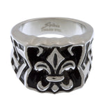 Jewelry - Stainless Steel Fleur De Lis Bow Wide Ring